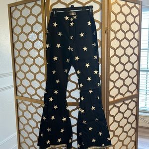 Altar’d state black bell bottoms jeans white stars